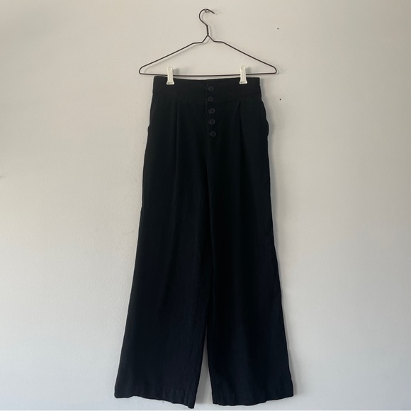 Gentle Fawn Black Wide Leg Linen Blend Julius Pants Women's Small - Picture 2 of 16